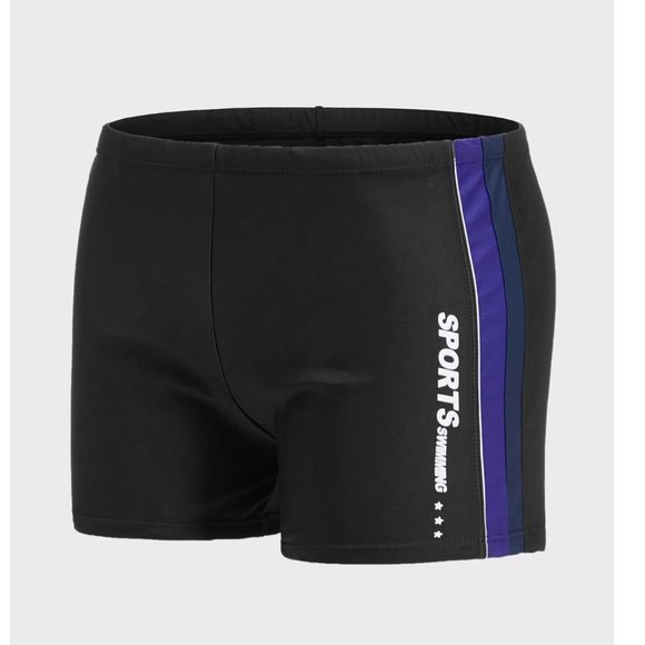 Other - Men Letter Graphic Square Leg Swim Trunks MED